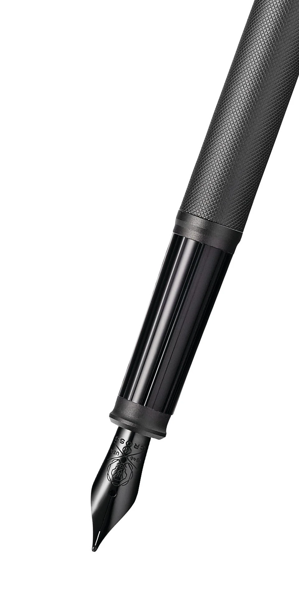 Century® II Black PVD Micro-knurl Fine Nib Fountain Pen - Image 2