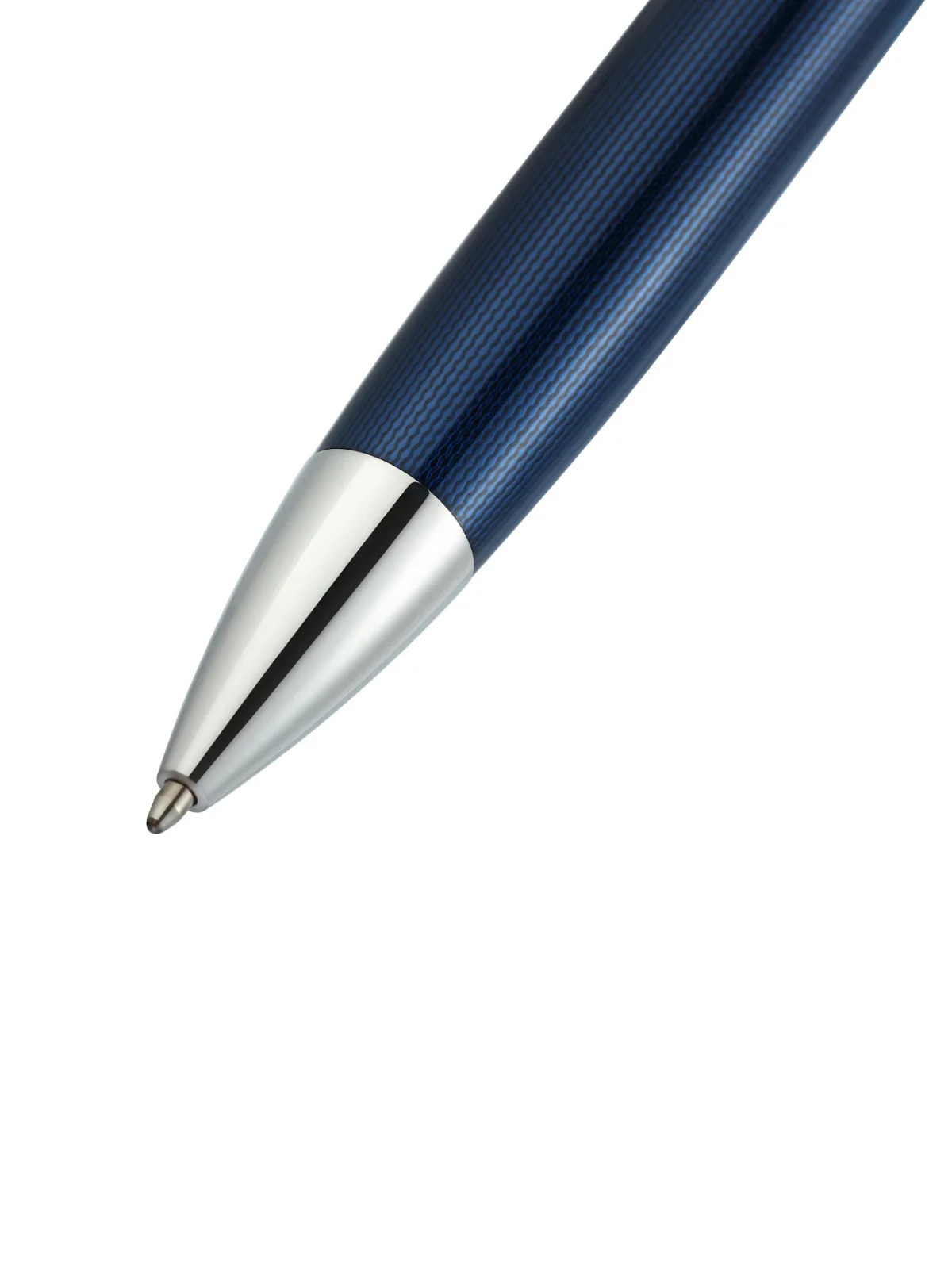 Peerless™ Polished Translucent Cobalt Blue Engraved Diamond Pattern with Polished Chrome Appointments and Swarovski Crystal Ballpoint Pen - Image 2