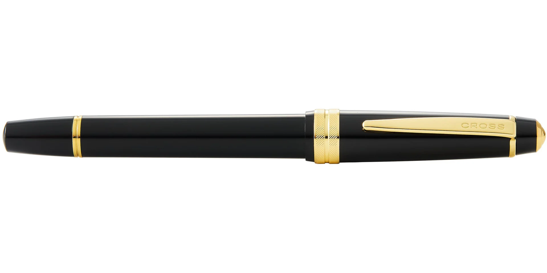 Bailey Light™ Polished Black Resin and Gold Tone Rollerball Pen - Image 5