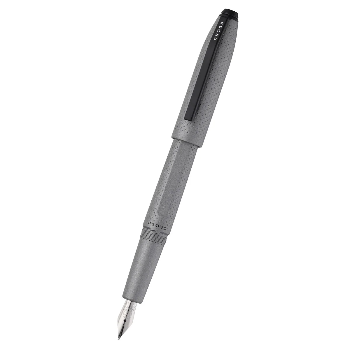 Prism Graphite Resin with Polished Chrome Stainless Steel Medium Nib Fountain Pen - Image 3