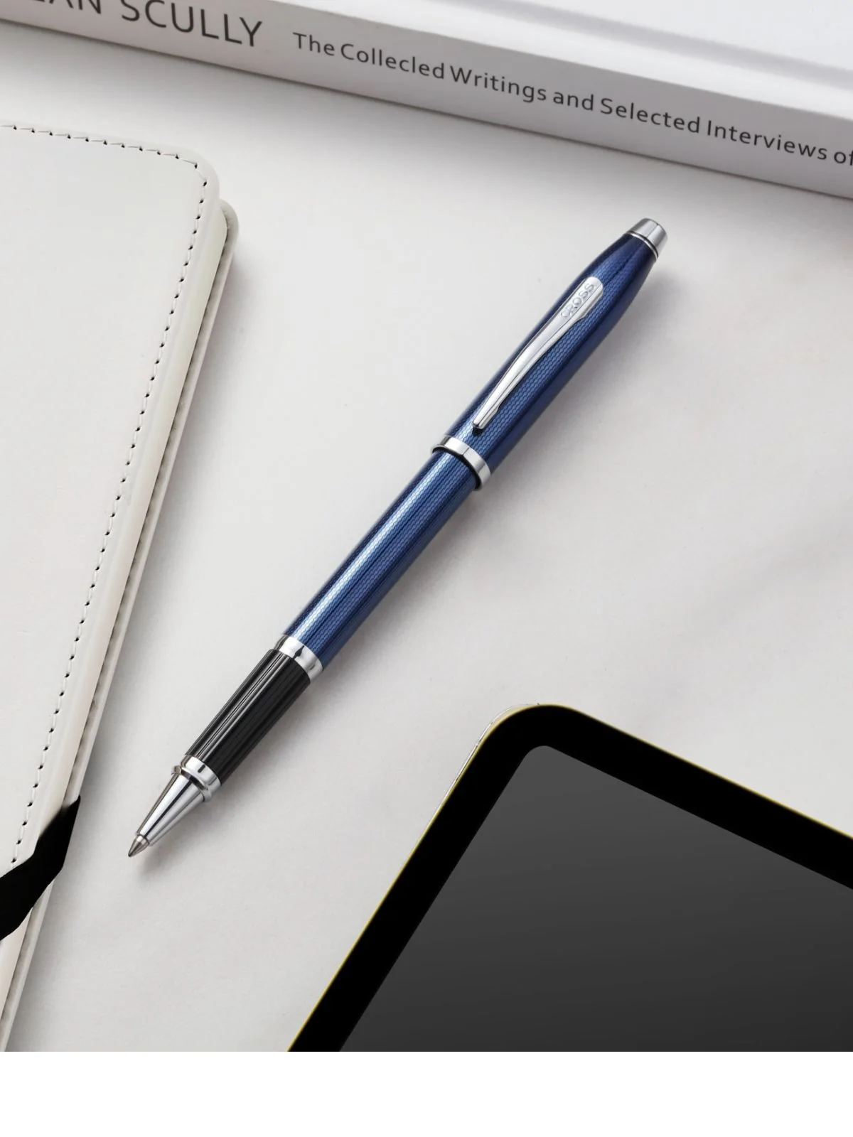 Century® II Polished Translucent Cobalt Blue Engraved Diamond Pattern Selectip Rollerball Pen - Image 6